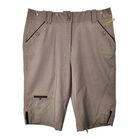 jamie sadock Pants - Jamie‎ Sadock Tan Bermuda Knee Shorts Womens 12 Golf Stretch Multi-Pocket Cargo